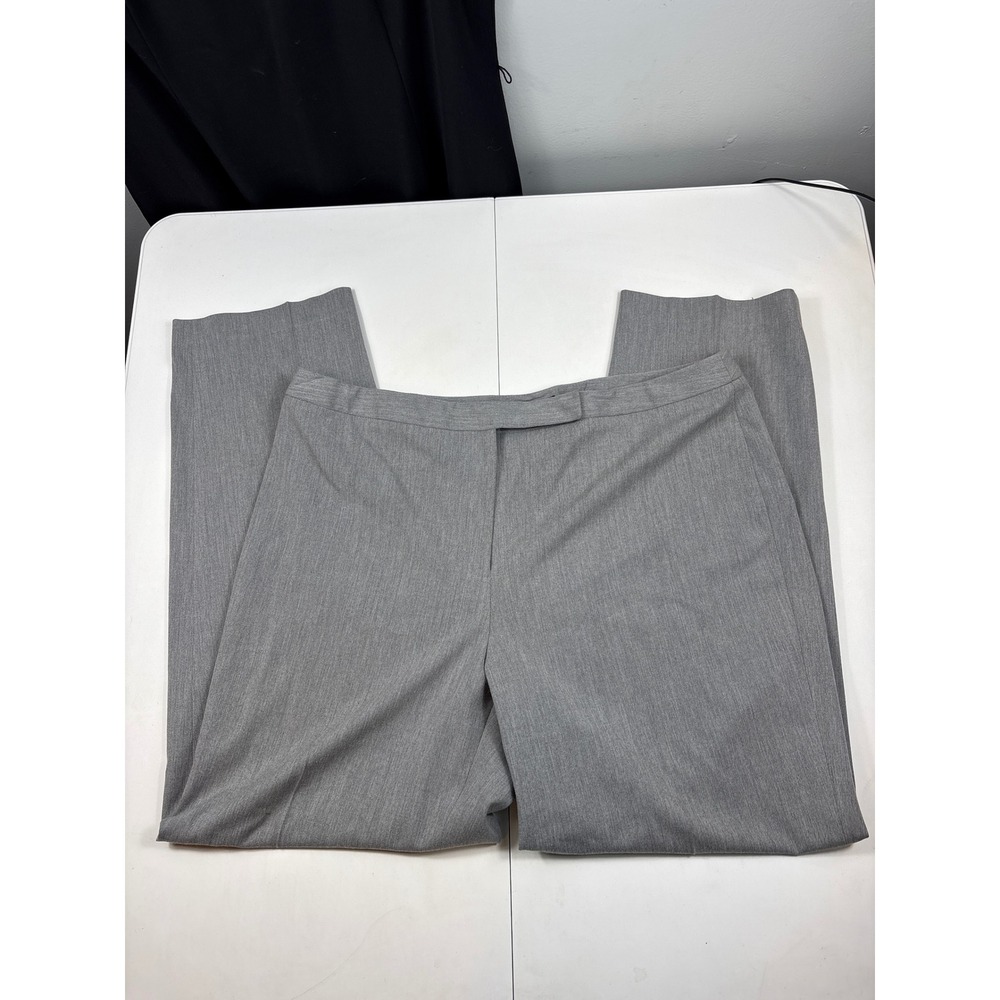Anne Klein Gray Dress Pants Womens 16 Straight Leg‎ Career Office Stretch